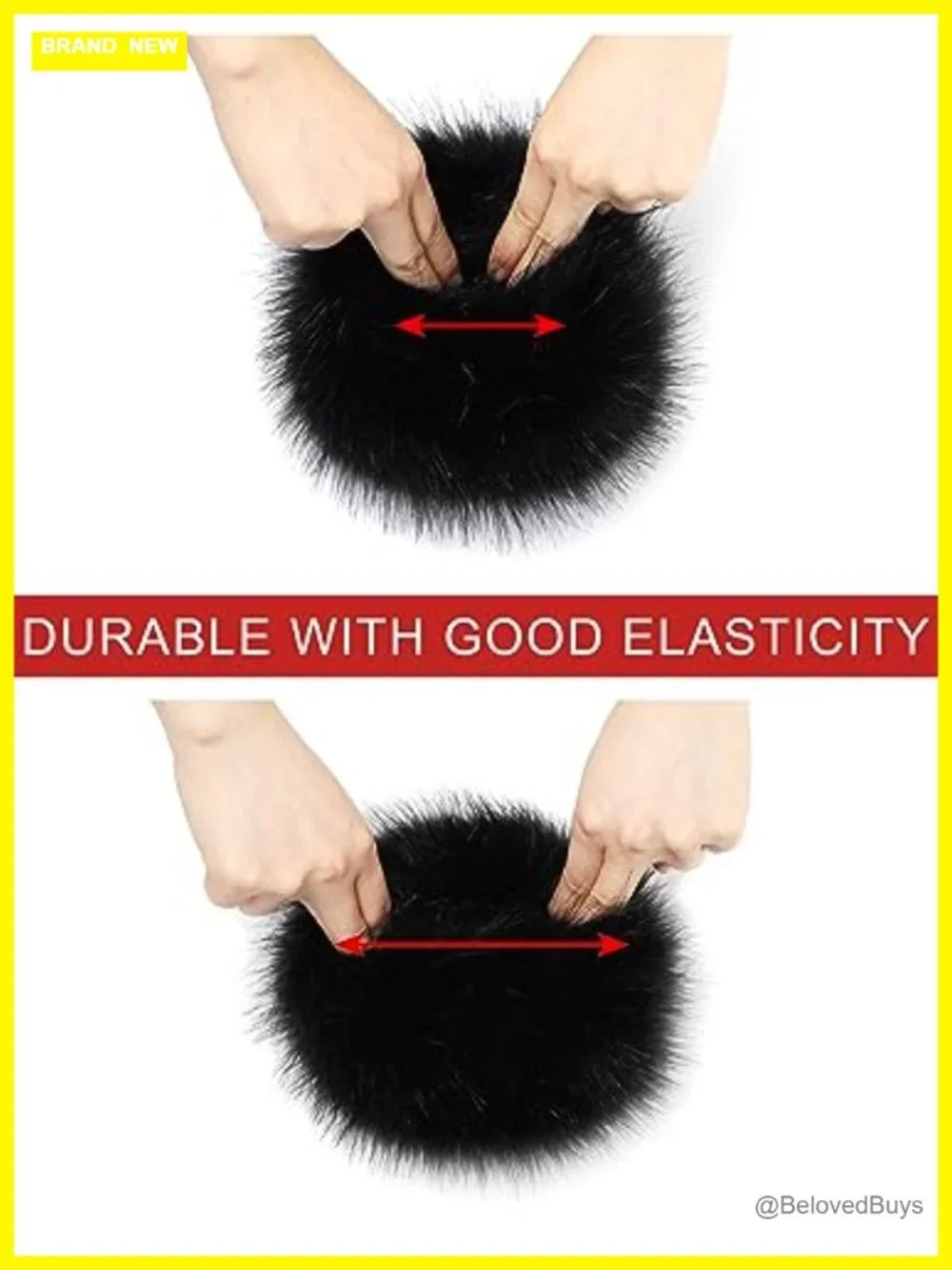 Faux Fur Headband with Earmuffs and Wrist Cuff Set Winter
